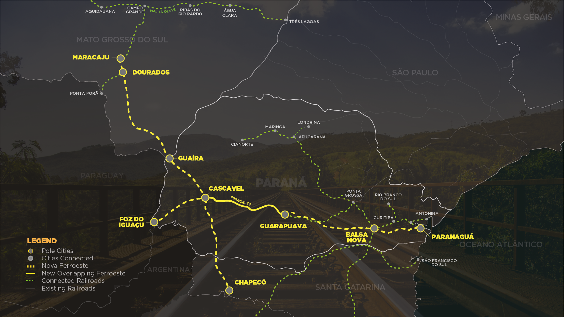 Map Nova Ferroeste - The railway Section
