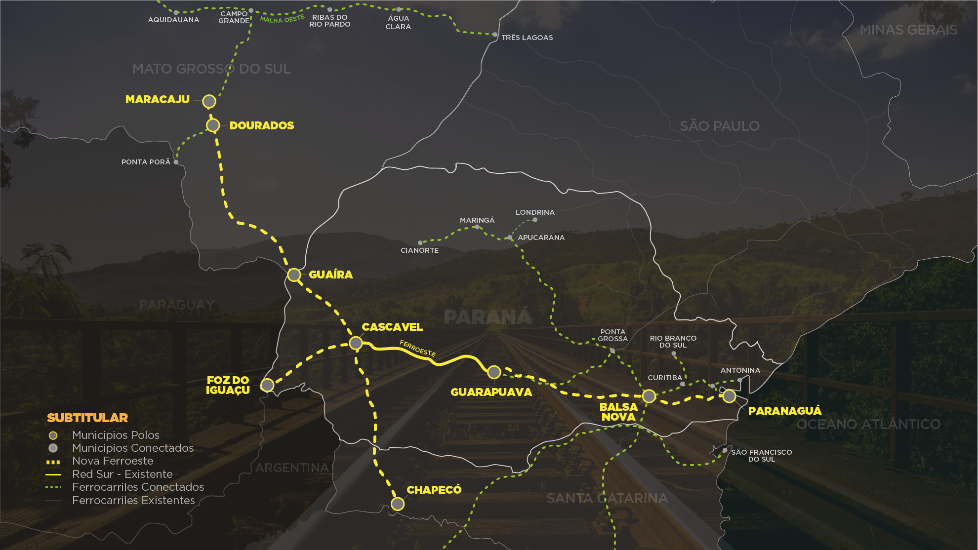 Mapa Nova Ferroeste - El Tramo Ferroviario
